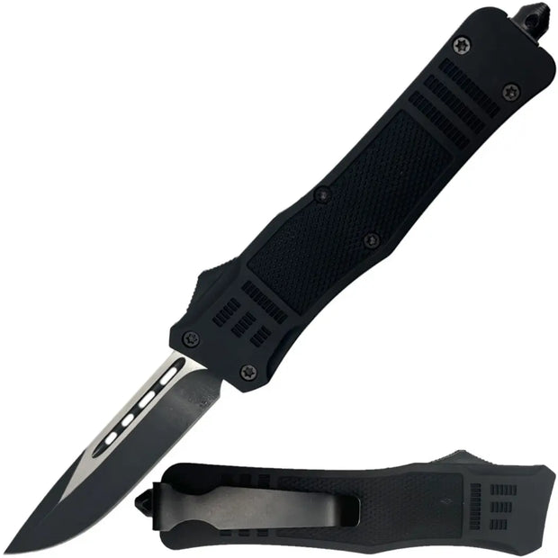 Streetwise Automatik OTF Messer aus Stahl 9,5 cm mit Glasbrecher und Etui - My Home Security