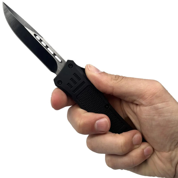 Streetwise Automatischer OTF-Messer aus Stahl 8,3 cm mit Glasbrecher und Etui - My Home Security
