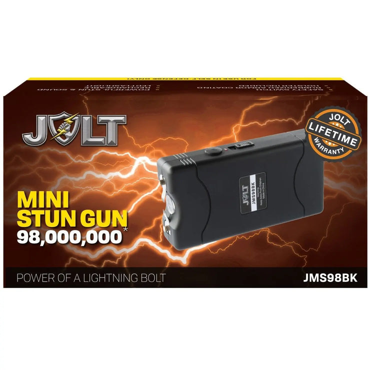 JOLT Mini wiederaufladbarer LED-Taser mit Dreifach-Schlag und Taschenclip, 98M - My Home Security