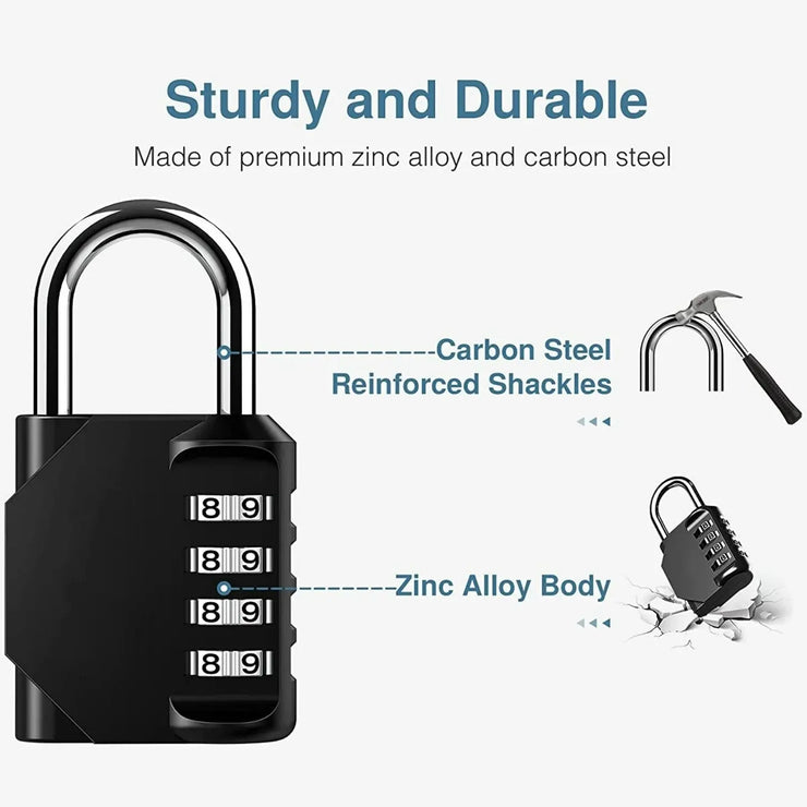 GorillaLock Tragbarer wasserdichter Zahlenschloss – 4-stellige Kombination - My Home Security