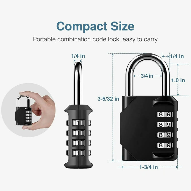 GorillaLock Tragbarer wasserdichter Zahlenschloss – 4-stellige Kombination - My Home Security