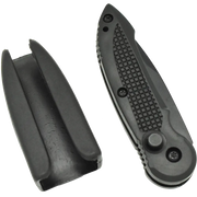 Edelstahl-Einhandmesser mit Federunterstützung und Kunststoffholster - My Home Security