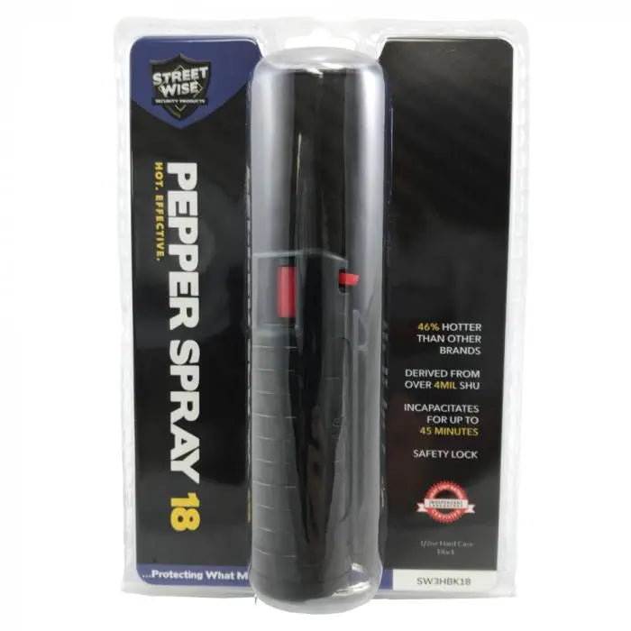 Streetwise 18er Hartschalen-Pfefferspray mit Schlüsselanhänger - My Home Security