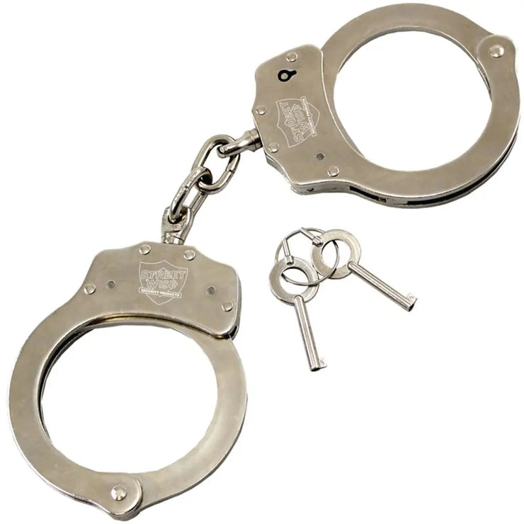 Streetwise Doppelschloss Handschellen aus widerstandsfähigem Stahl, vernickelt - My Home Security