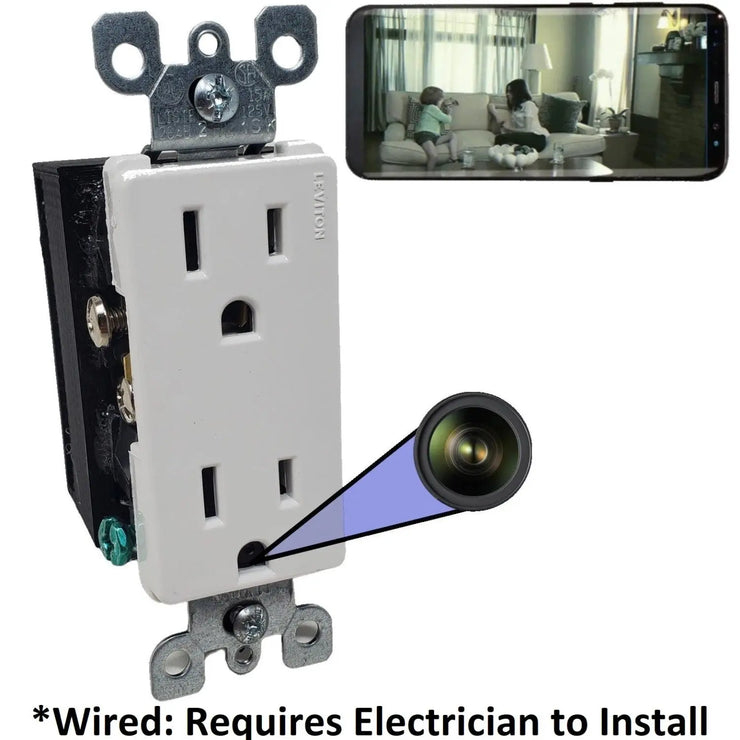 SpyWfi Unsichtbare Steckdose mit Bewegungsmelder und 4K UHD WLAN-Kamera - My Home Security